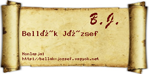 Bellák József névjegykártya